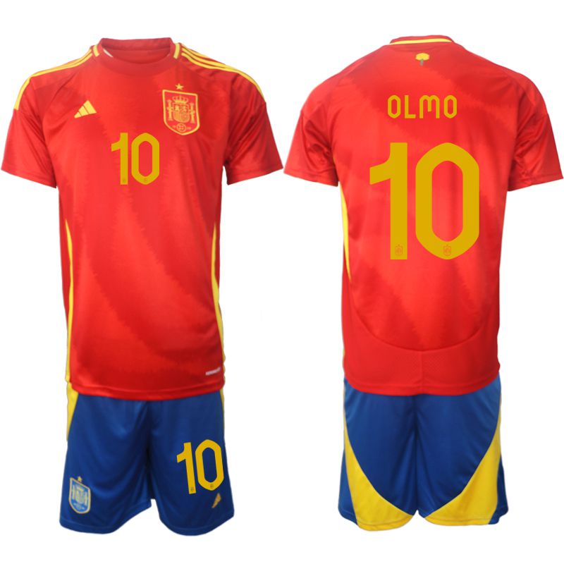 Men 2024-2025 Season Spain home red 10 Soccer Jersey